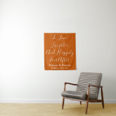 Burnt Orange Boho Hochzeitsfeier Foto Wandteppich (Beispiel)