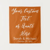Burnt Orange Boho Hochzeitsfeier Wandteppich (Vorderseite)