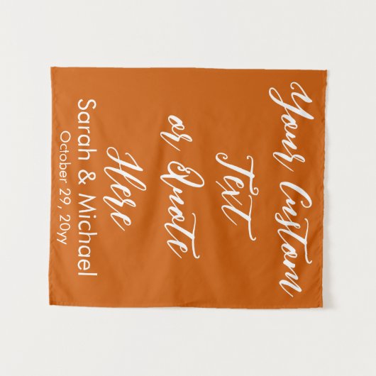 Burnt Orange Boho Hochzeitsfeier Wandteppich (Vorderseite (Horizontal))