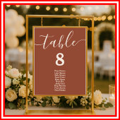 Burnt Orange Boho Hochzeitstisch-Seekarte Poster