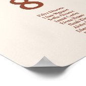 Burnt Orange Boho Hochzeitstisch-Seekarte Poster (Ecke)