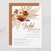 Burnt Orange Boho Pampas Grass Bridal Brunch Einladung (Vorne/Hinten)