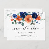 Burnt Orange Boho Pampas Terracotta Save the Date Ankündigungspostkarte (Vorne/Hinten)