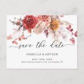 Burnt Orange Boho Pampas Terracotta Save the Date Ankündigungspostkarte (Vorderseite)