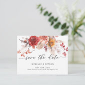 Burnt Orange Boho Pampas Terracotta Save the Date Ankündigungspostkarte (Stehend Vorderseite)