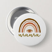 Burnt Orange Boho Rainbow eye  Button (Vorne & Hinten)