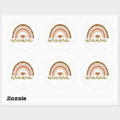 Burnt Orange Boho Rainbow eye Runder Aufkleber (Blatt)