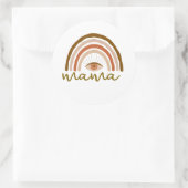 Burnt Orange Boho Rainbow eye Runder Aufkleber (Tasche)