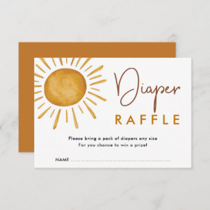 Burnt Orange Boho Sunshine Diaper Raffle Begleitkarte