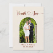 Burnt Orange Boho Terracotta Rustic Wedding Dankeskarte (Vorderseite)