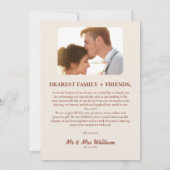 Burnt Orange Boho Terracotta Rustic Wedding Dankeskarte (Rückseite)