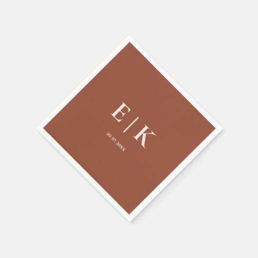 Burnt Orange Boho Terracotta Rustic Wedding Serviette (Ecke)