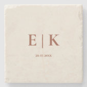 Burnt Orange Boho Terracotta Rustic Wedding Steinuntersetzer (Vorderseite)