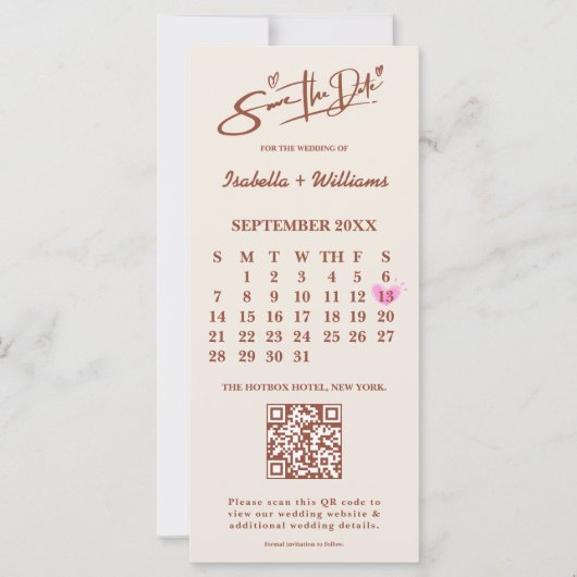 Burnt Orange Boho Terracotta Wedding retten das Da (Vorderseite)