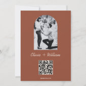 Burnt Orange Boho Terracotta Wedding retten das Da Save The Date (Rückseite)