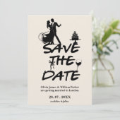 Burnt Orange Boho Terracotta Wedding retten das Da Save The Date (Stehend Vorderseite)