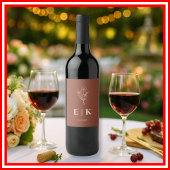 Burnt Orange Boho Terracotta Wildblume Wedding Weinetikett