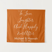 Burnt Orange Boho Wedding Backdrop Empfang Prop Wandteppich (Vorderseite (Horizontal))