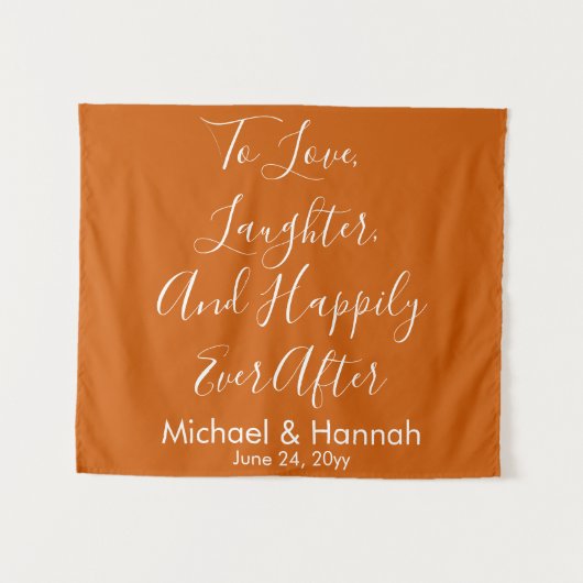 Burnt Orange Boho Wedding Backdrop Empfang Prop Wandteppich (Vorderseite (Horizontal))