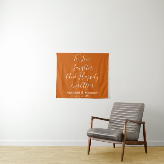 Burnt Orange Boho Wedding Backdrop Empfang Prop Wandteppich (Beispiel (Horizontal))