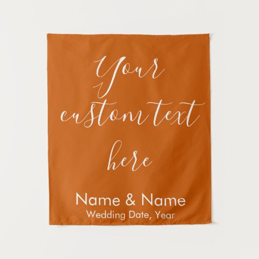 Burnt Orange Boho Wedding Backdrop Empfang Stand Wandteppich (Vorderseite)