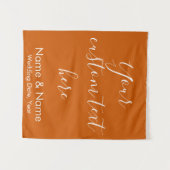 Burnt Orange Boho Wedding Backdrop Empfang Stand Wandteppich (Vorderseite (Horizontal))