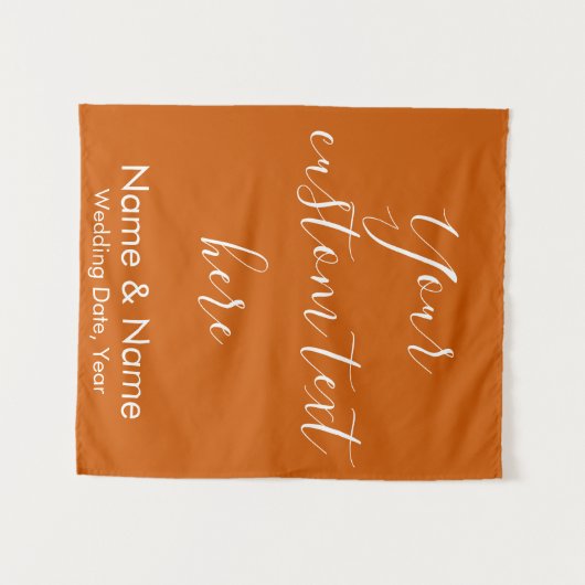 Burnt Orange Boho Wedding Backdrop Empfang Stand Wandteppich (Vorderseite (Horizontal))