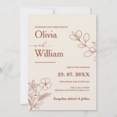 Burnt Orange Boho Wedding Einladung (Vorderseite)