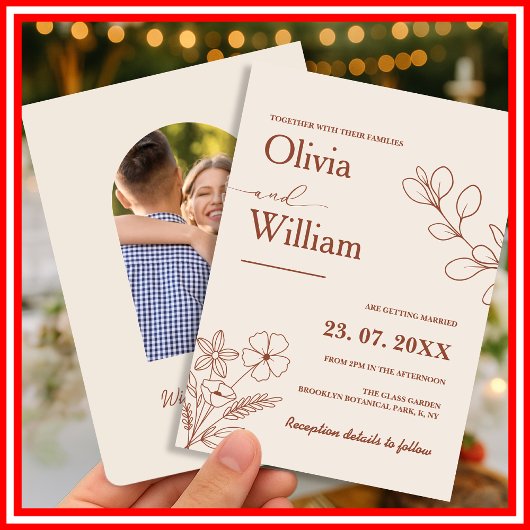 Burnt Orange Boho Wedding Einladung