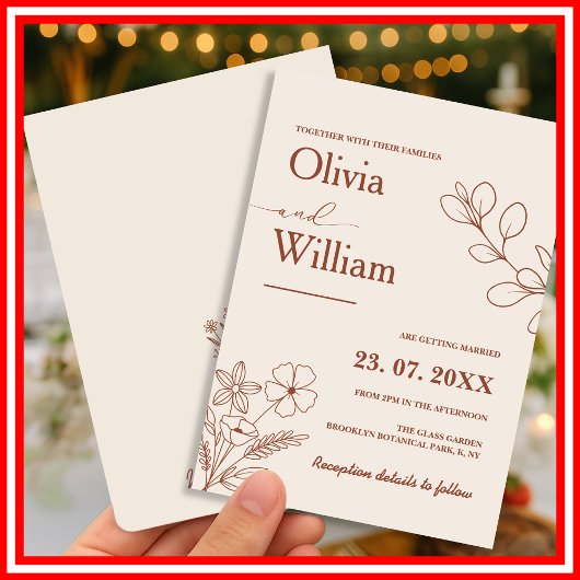 Burnt Orange Boho Wedding Einladung