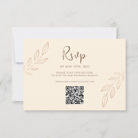 Burnt Orange Boho Wedding RSVP QR Code (Vorderseite)