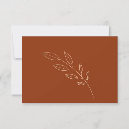 Burnt Orange Boho Wedding RSVP QR Code (Rückseite)