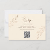 Burnt Orange Boho Wedding RSVP QR Code Karte (Vorderseite)