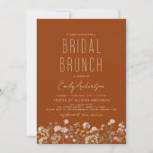 Burnt Orange Boho Wildblume Bridal Brunch Dusche Einladung (Vorderseite)