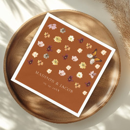 Burnt Orange Boho Wildblume Wedding Serviette