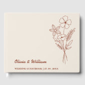 Burnt Orange Boho Wildblumen Rustikale Hochzeit Gästebuch (Vorderseite)
