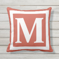 Burnt Orange Bold Initial Monogram Letter