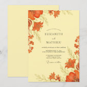 Burnt Orange Botanical Autumn Wedding Einladung (Vorne/Hinten)