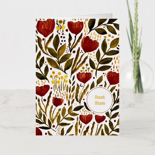 Burnt Orange Botanical Best Mom Day (Vorderseite)