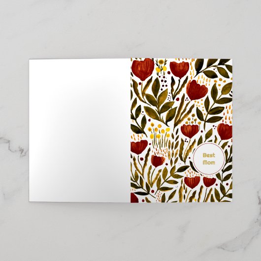 Burnt Orange Botanical Best Mom Day (Äußere Ablage)