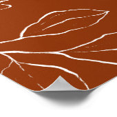 Burnt Orange Botanical Floral Baby Dusche Begrüßun Poster (Ecke)