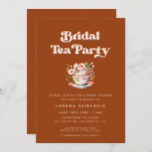 Burnt Orange Bridal Tea Einladung (Vorne/Hinten)