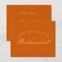 Burnt Orange Bridesmaid Vorschlag Haushalt einfach