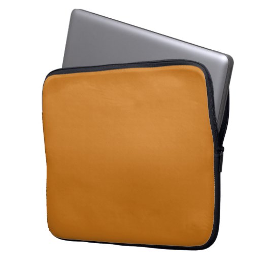 Burnt Orange Brown Solid Color Laptopschutzhülle (Vorderseite Links)