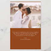 Burnt Orange Budget Wedding Foto Danke Karten (Rückseite)