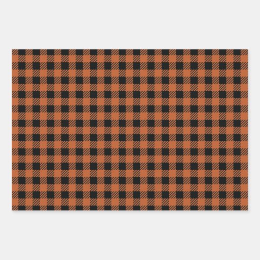 Burnt Orange Buffalo Plaid Longhorn Pattern Geschenkpapier Set (Vorderseite 3)