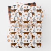 Burnt Orange Buffalo Plaid Longhorn Pattern Geschenkpapier Set (Beispiel)