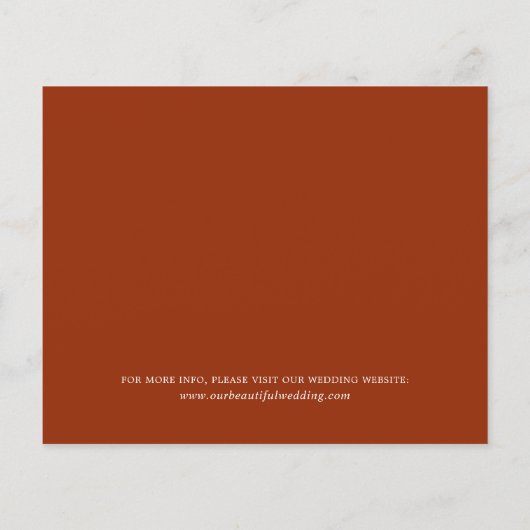 Burnt Orange Burgundy Budget Wedding Save the Date (Rückseite)