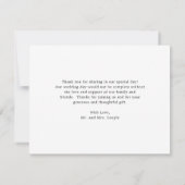 Burnt Orange Burgundy Fall Rustikale Hochzeit Dankeskarte (Rückseite)