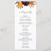 Burnt Orange Burgundy Fall Rustikale Hochzeit Programm (Rückseite)